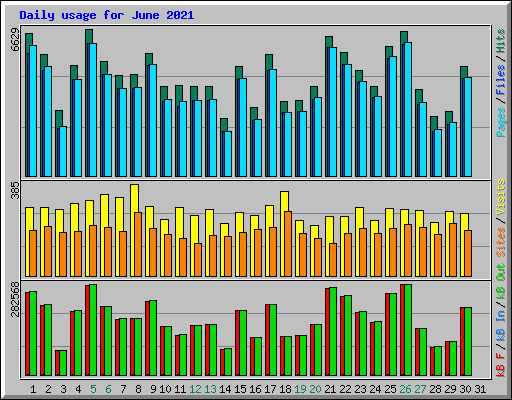 Daily usage for June 2021