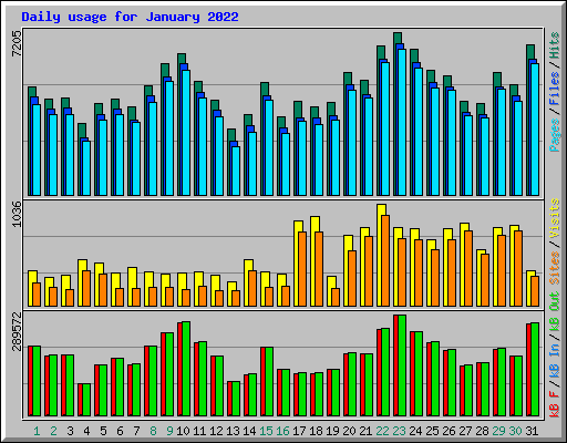 Daily usage for January 2022