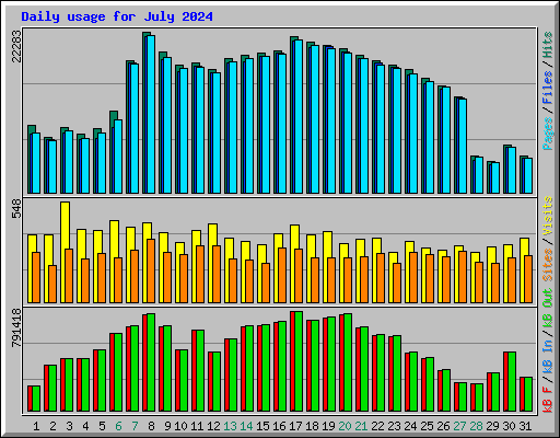 Daily usage for July 2024