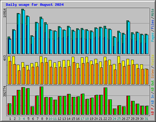 Daily usage for August 2024