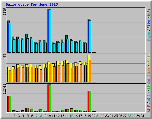 Daily usage for June 2025