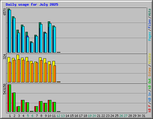 Daily usage for July 2025