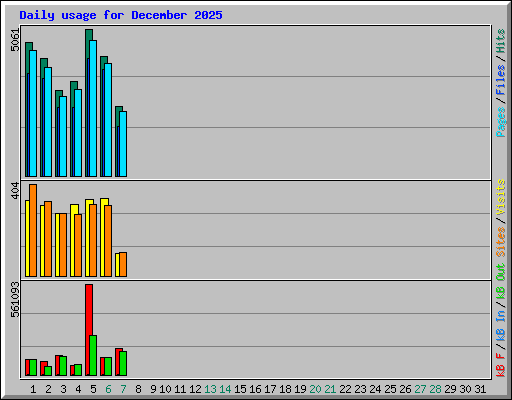 Daily usage for December 2025