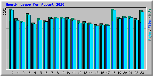 Hourly usage for August 2020