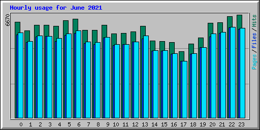 Hourly usage for June 2021