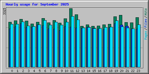 Hourly usage for September 2025