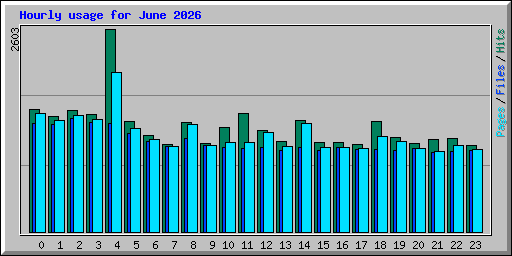 Hourly usage for June 2026